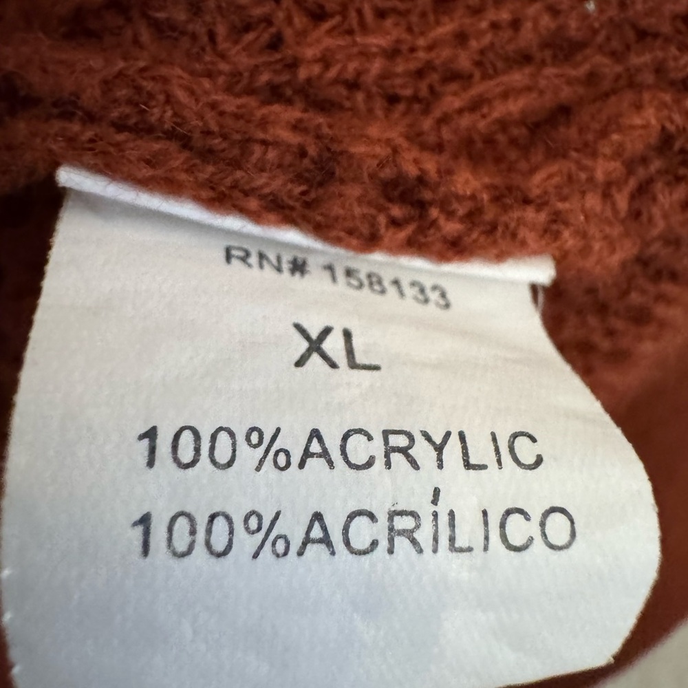 Staccato Rust Color Waffle Knit Open Cardigan With Pockets - Picture 4 of 6